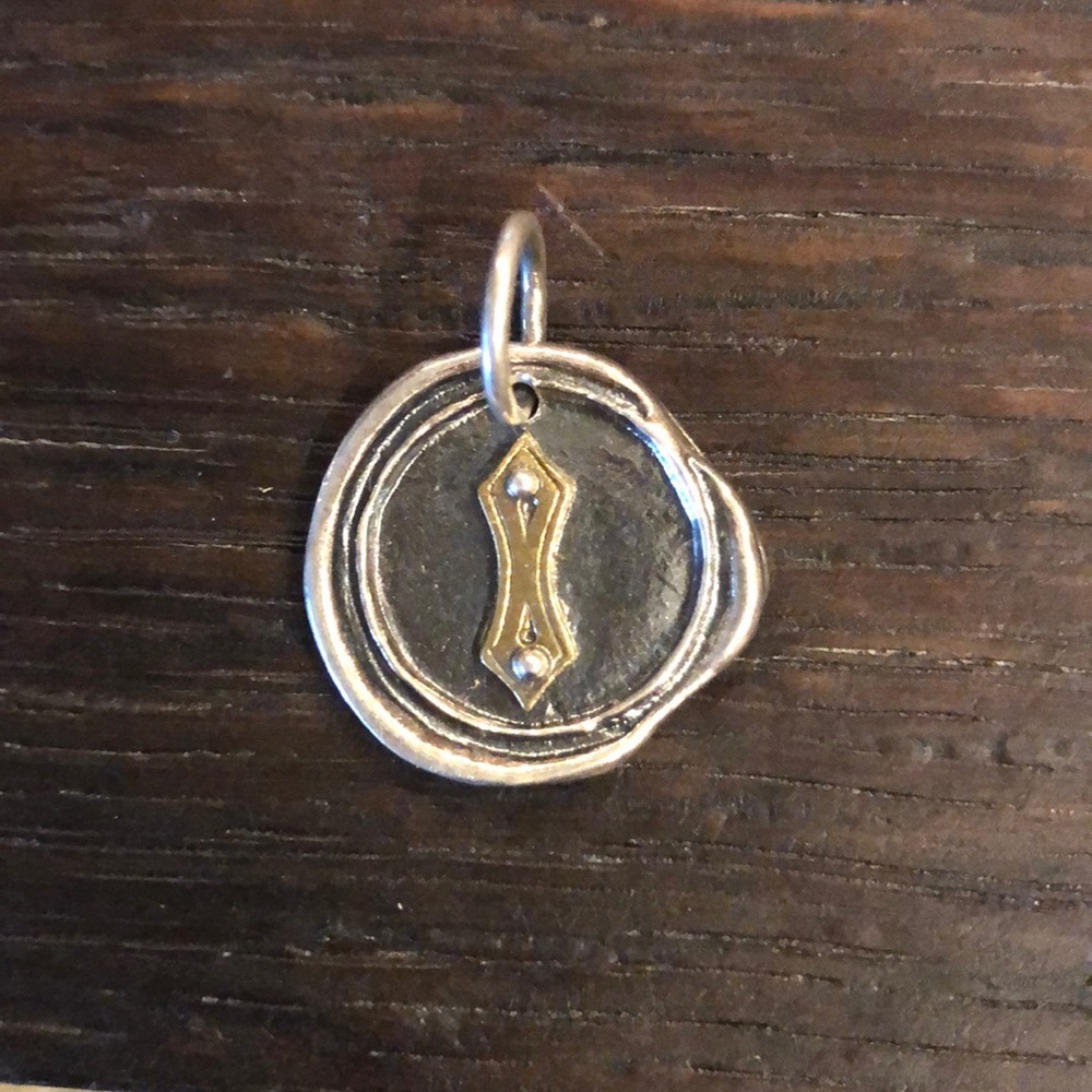 Letter “I” Rivet Insignia Charm Waxing Poetic